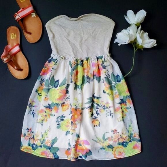 Kimchi Blue Strapless Floral Dress - Picture 1 of 9